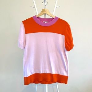 COS Colour Block Knitted Short Sleeve Top, Medium